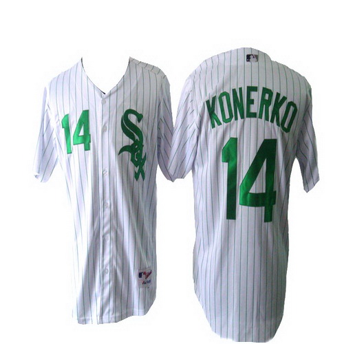 Best Quality Chicago White Sox 14 Paul Konerko Green Cool Base MLB Jersey Baseball MLB Jerseys